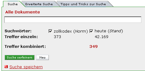 Abbildung: Eingeschränkte Suche