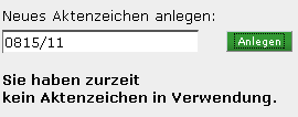 Abbildung: neues Aktenzeichen anlegen