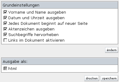 Abbildung: Druckmanager Grundeinstellungen