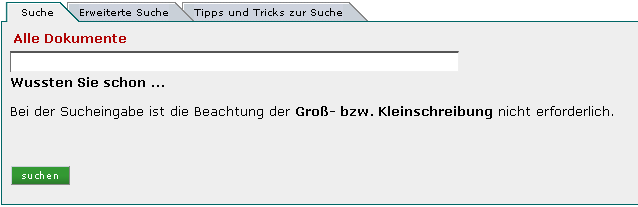 Abbildung: Suche über alle Dokumente