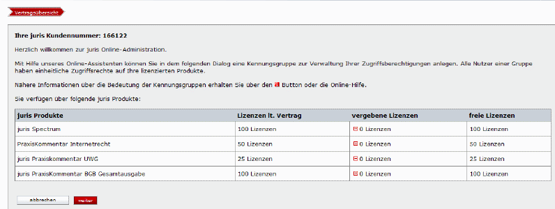 Abbildung: Großkundenkennungsverwaltung