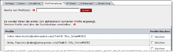 Abbildung: Großkundenkennungsverwaltung