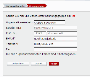 Abbildung: Großkundenkennungsverwaltung