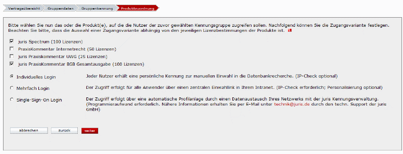 Abbildung: Großkundenkennungsverwaltung