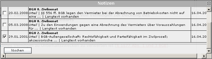 Abbildung: Notizfenster gefüllt